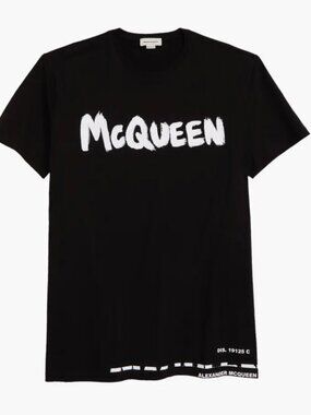 NWT Men's McQueen Graffiti T-shirt in Black Size Small